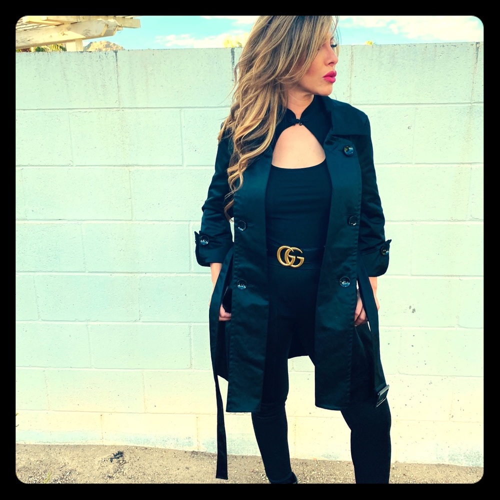 🧥 3/4 Sleeve Black Trench coat BEBE